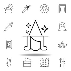 magic witch hat outline icon. elements of magic illustration line icon. signs, symbols can be used for web, logo, mobile app, UI, UX