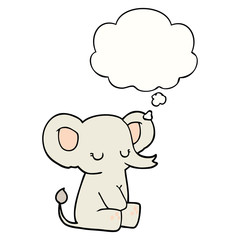 cartoon elephant and thought bubble