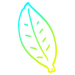 cold gradient line drawing cartoon leaf