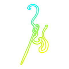 cold gradient line drawing cartoon needle and thread