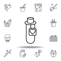 magic bottle with food outline icon. elements of magic illustration line icon. signs, symbols can be used for web, logo, mobile app, UI, UX