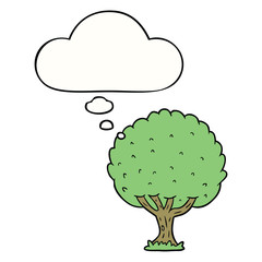 cartoon tree and thought bubble