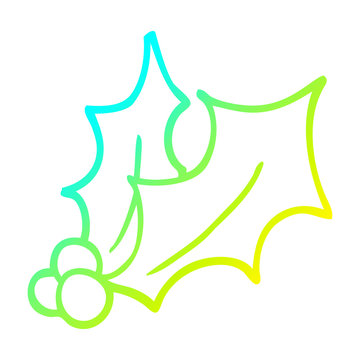 recommend clip art: cold gradient line drawing cartoon holly