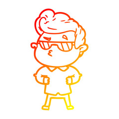 warm gradient line drawing cartoon cool guy