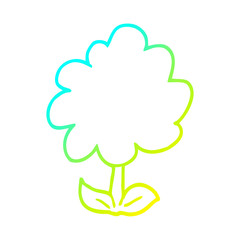 cold gradient line drawing cartoon flower
