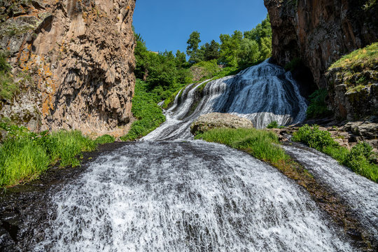 The waterfall in Jermuk, Vayots Dzor Province, Armenia. Jermuk Waterfall