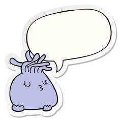 cartoon sea anemone and speech bubble sticker
