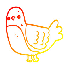 warm gradient line drawing cartoon bird