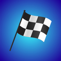 Checkered flag vector on gradient background