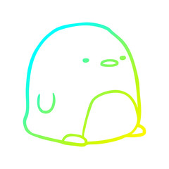 cold gradient line drawing cute penguin