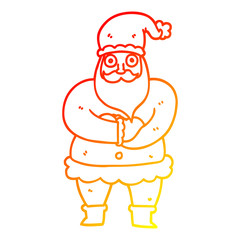 warm gradient line drawing cartoon father christmas