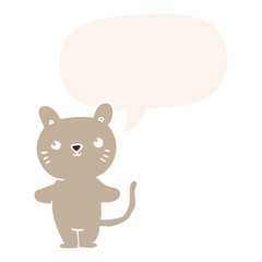 Obraz na płótnie Canvas cartoon cat and speech bubble in retro style