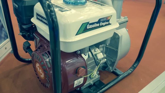 Industrial autonomous water pumps operate on gasoline and pump a lot of water in agriculture, during construction, and also in extinguishing fires. A new samples is presented for review at the exhibit