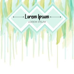 Retro watercolor frame with lorem ipsum text - Vector