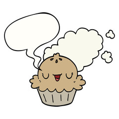 cute cartoon pie and speech bubble