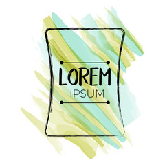 Retro watercolor frame with lorem ipsum text - Vector