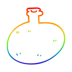 rainbow gradient line drawing cartoon glass bottle