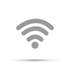 Gray WIFI icon on white background. WIFI chain.