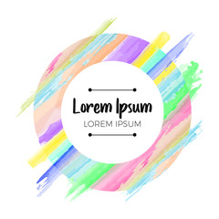 Fototapeta premium Retro watercolor frame with lorem ipsum text - Vector