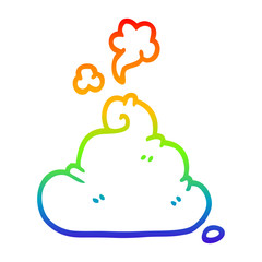 rainbow gradient line drawing cartoon poop