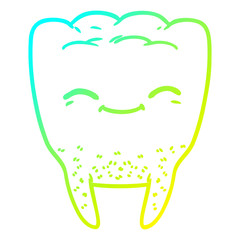 cold gradient line drawing cartoon tooth