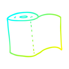 cold gradient line drawing cartoon toilet roll