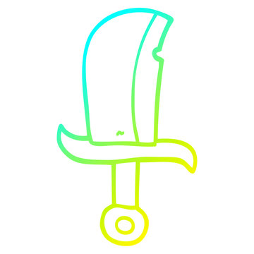 recommend clip art: cold gradient line drawing cartoon dagger