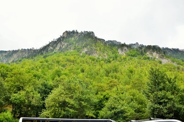 The tops of the mountains are buried in verdure