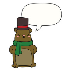 cartoon bear and speech bubble