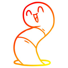 Obraz premium warm gradient line drawing cartoon happy worm