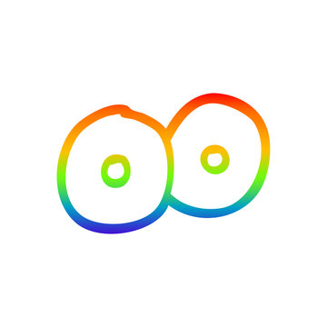 recommend clip art: rainbow gradient line drawing cartoon staring eyes