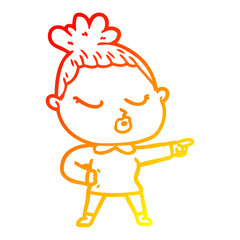 warm gradient line drawing cartoon calm woman