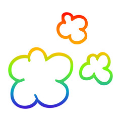 rainbow gradient line drawing cartoon smoke puffs