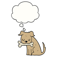 cartoon dog and thought bubble