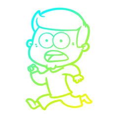 cold gradient line drawing cartoon shocked man