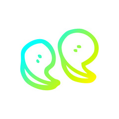 cold gradient line drawing cartoon quotation marks
