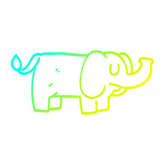 cold gradient line drawing cartoon funny elephant