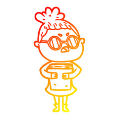 warm gradient line drawing cartoon annoyed woman