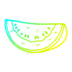 cold gradient line drawing cartoon watermelon