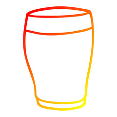 warm gradient line drawing cartoon glass of milk