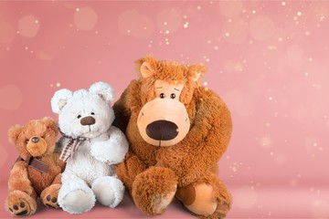 Cute Teddy bears on white background