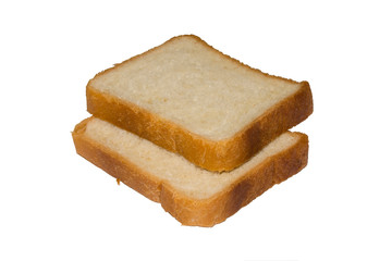 slices of bread isolated on white background