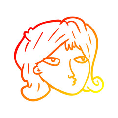 warm gradient line drawing woman