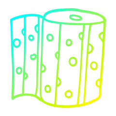 cold gradient line drawing cartoon kitchen roll