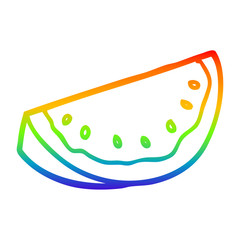 rainbow gradient line drawing cartoon watermelon