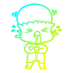 cold gradient line drawing weird cartoon alien