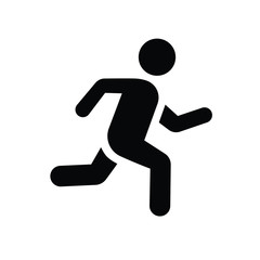 Fototapeta na wymiar Running man icon sign illustration flat simple black color flal design isolated vector EPS 10