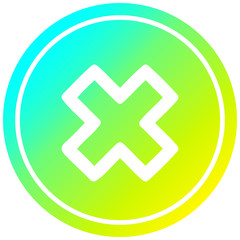 multiplication sign circular in cold gradient spectrum