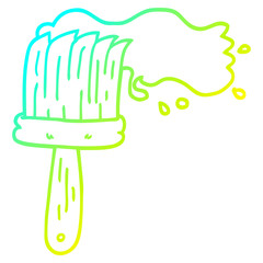 cold gradient line drawing cartoon paint brush