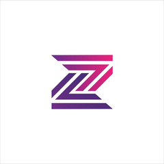 Minimal line letter initial Z ZZ logo. Abstract and elegant shape font sign. logotype vector design template for personal identity branding, creative industry, web, business, corporate and company